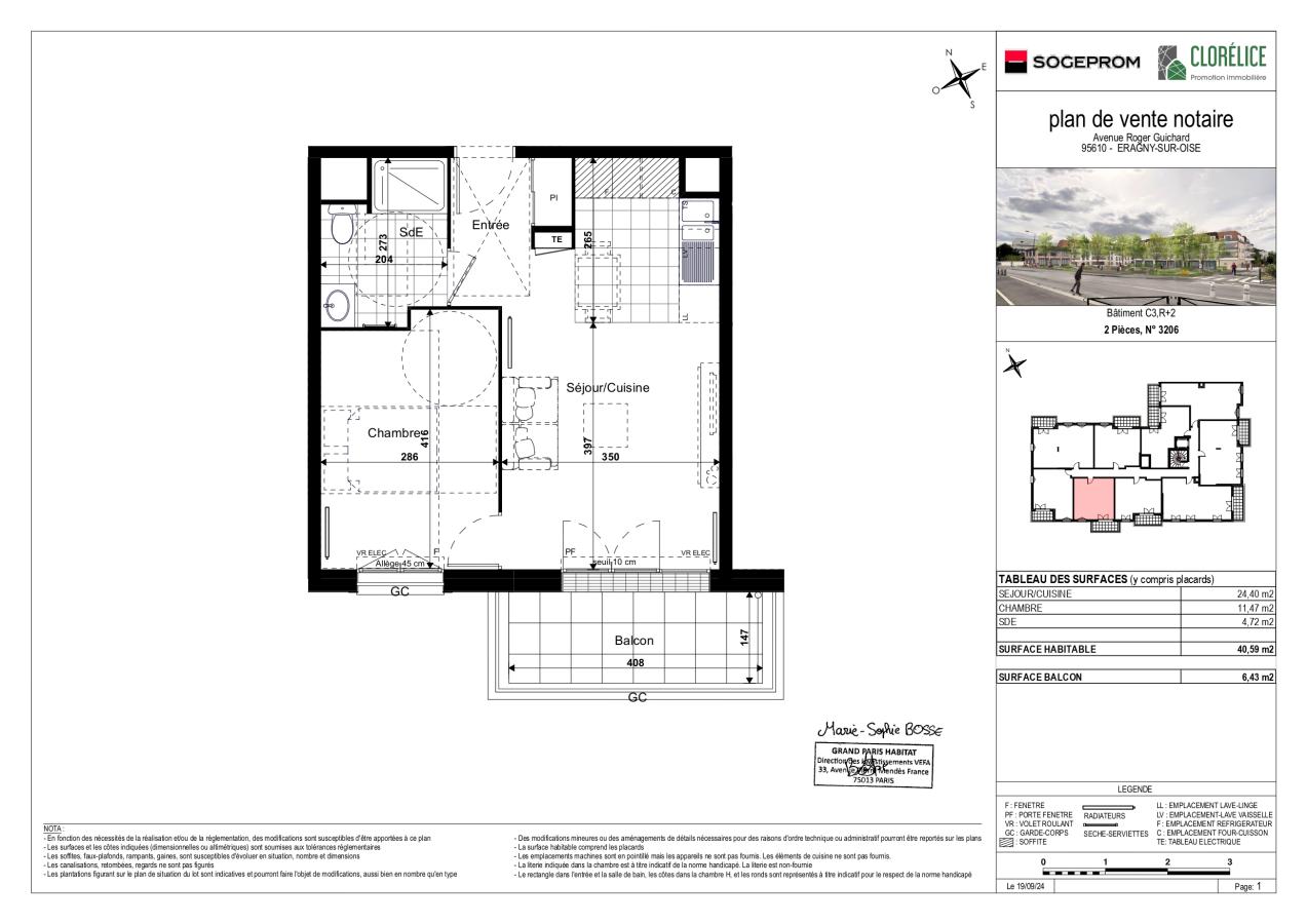 2 pièces - 2ème étage - 41m² photo 2