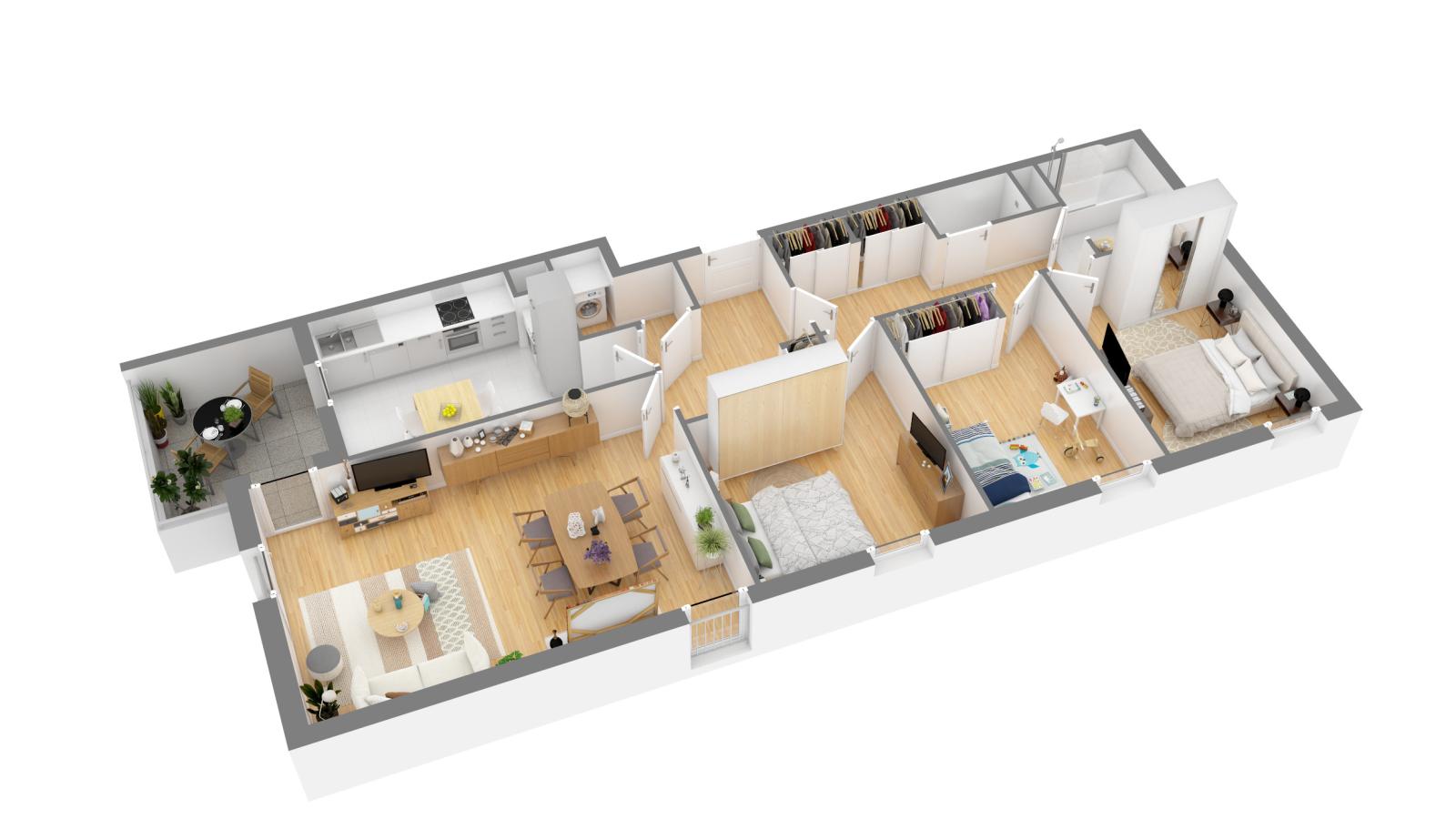 
																			4 pièces - 
																		2ème étage - 91m² - 1 090,05 € - Photo #1