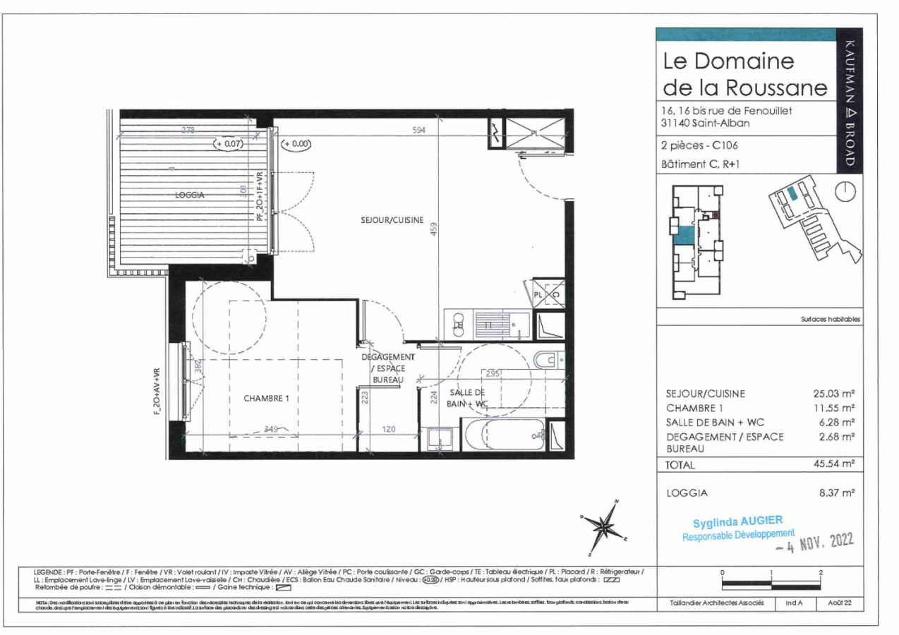 
																																							2 pièces - 
																																						1er étage - 46m² - 552,85 € - Photo #6