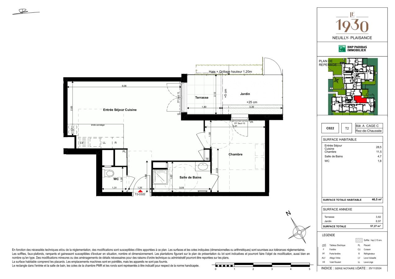 
																																							2 pièces - 
																																						RDC - 47m² - 1 069,36 € - Photo #1