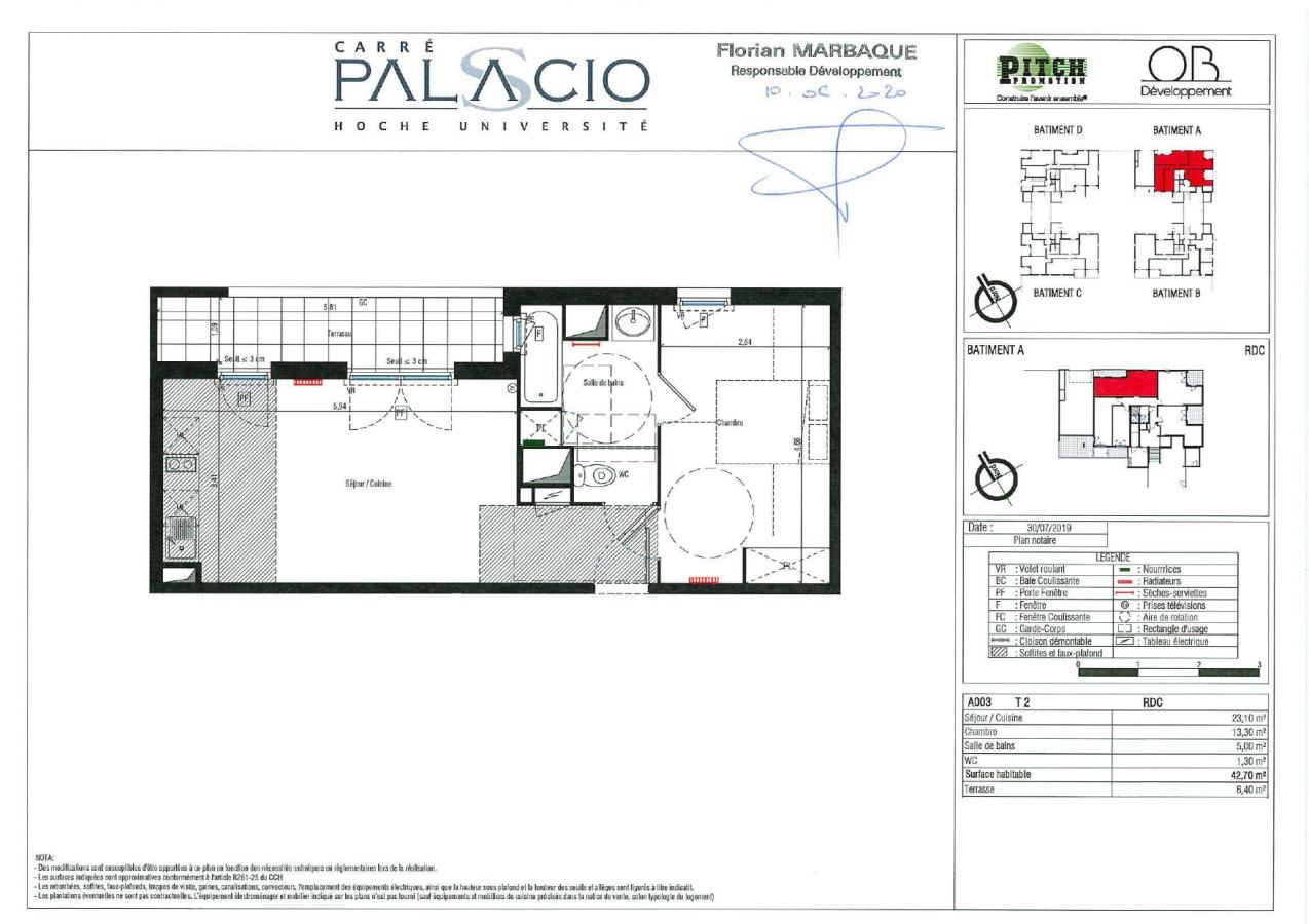 
																																							2 pièces - 
																																						RDC - 43m² - 608,33 € - Photo #5