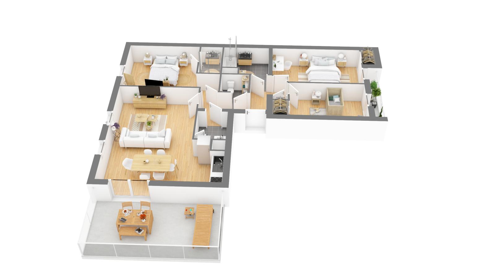 
																																							4 pièces - 
																																						6ème étage - 83m² - 1 182,54 € - Photo #2