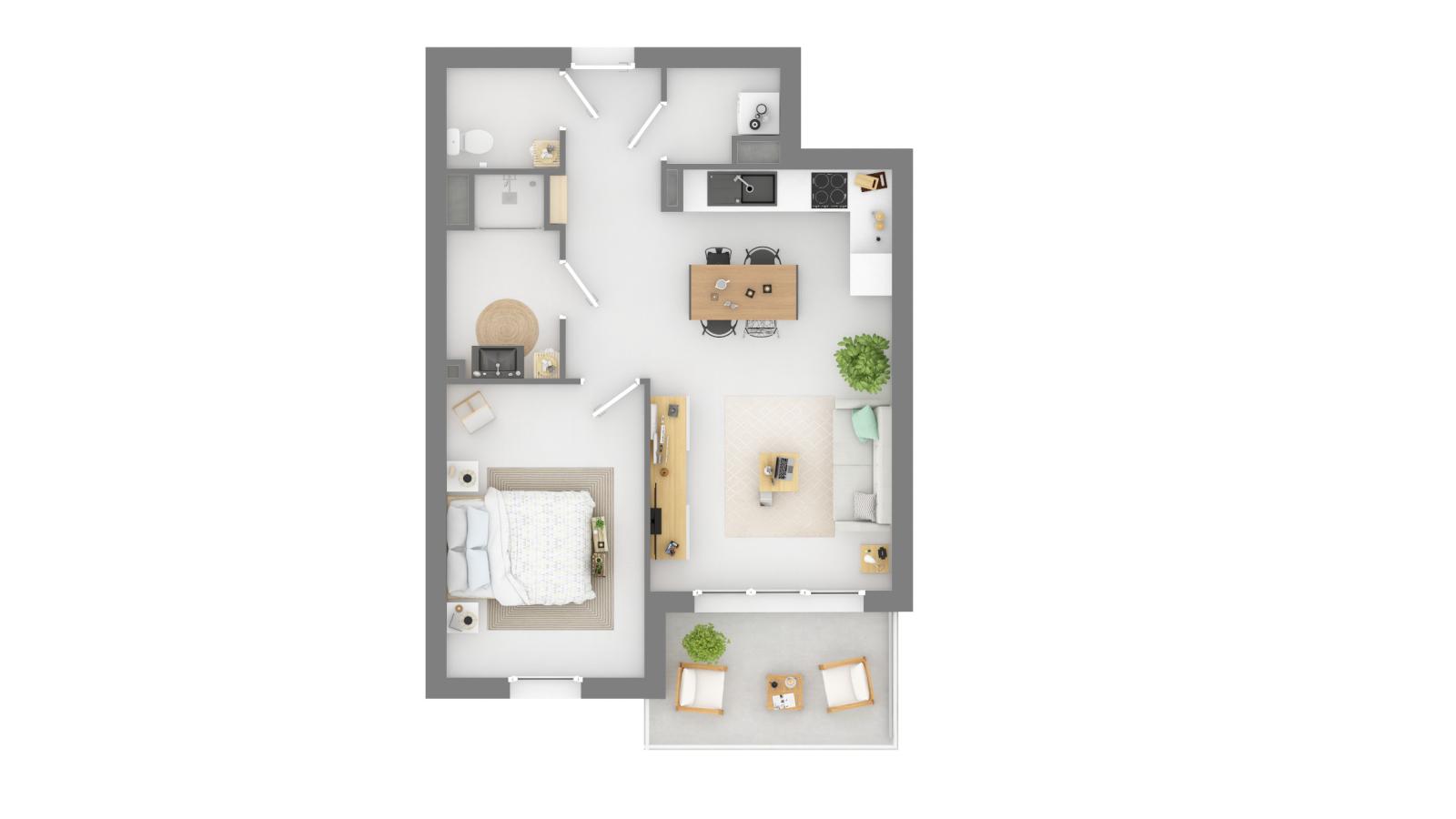 
																			2 pièces - 
																		2ème étage - 45m² - 726,69 € - Photo #2