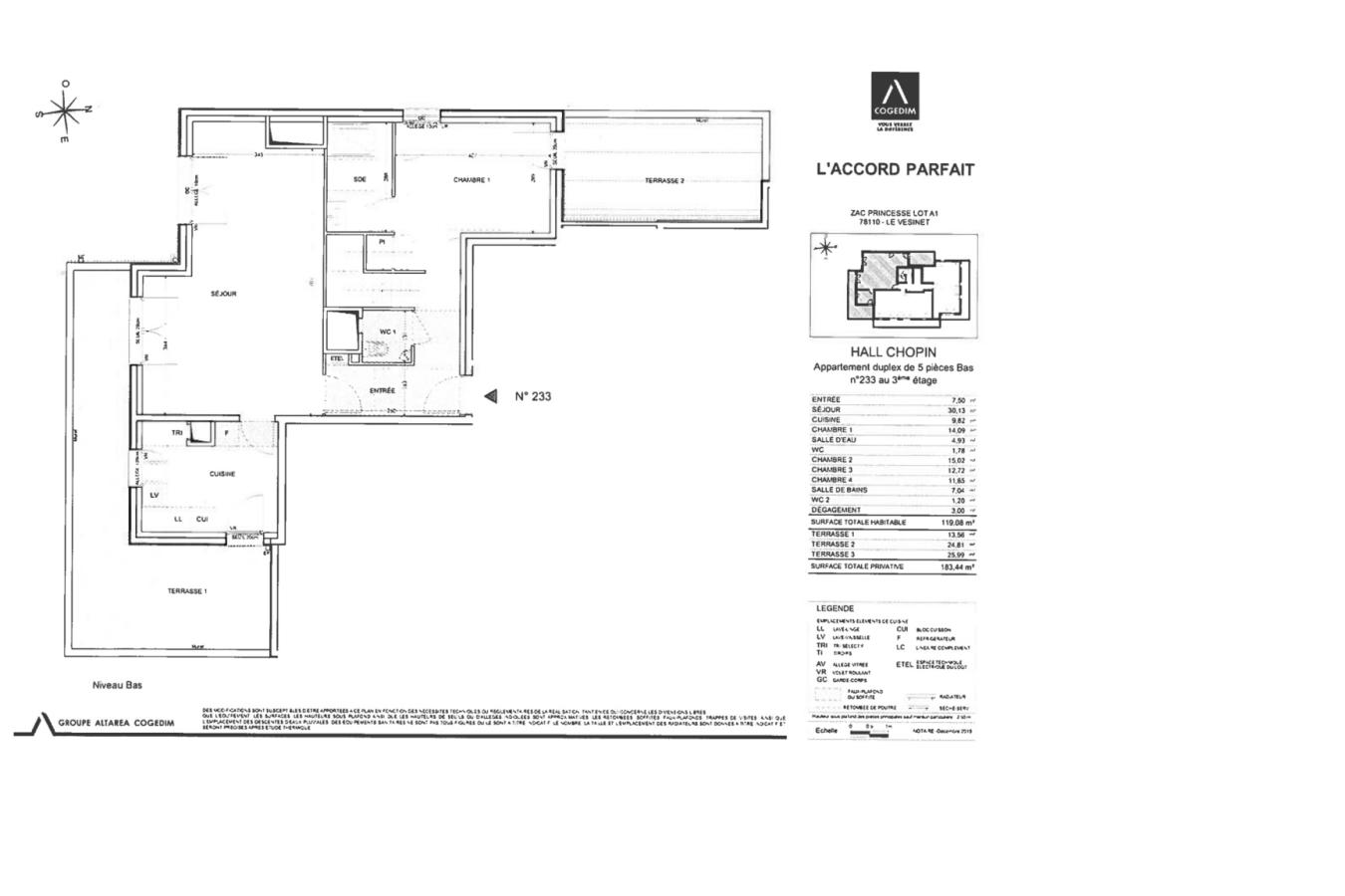 
																			5 pièces - 
																		3ème étage - 119m² - 2 433,62 € - Photo #2