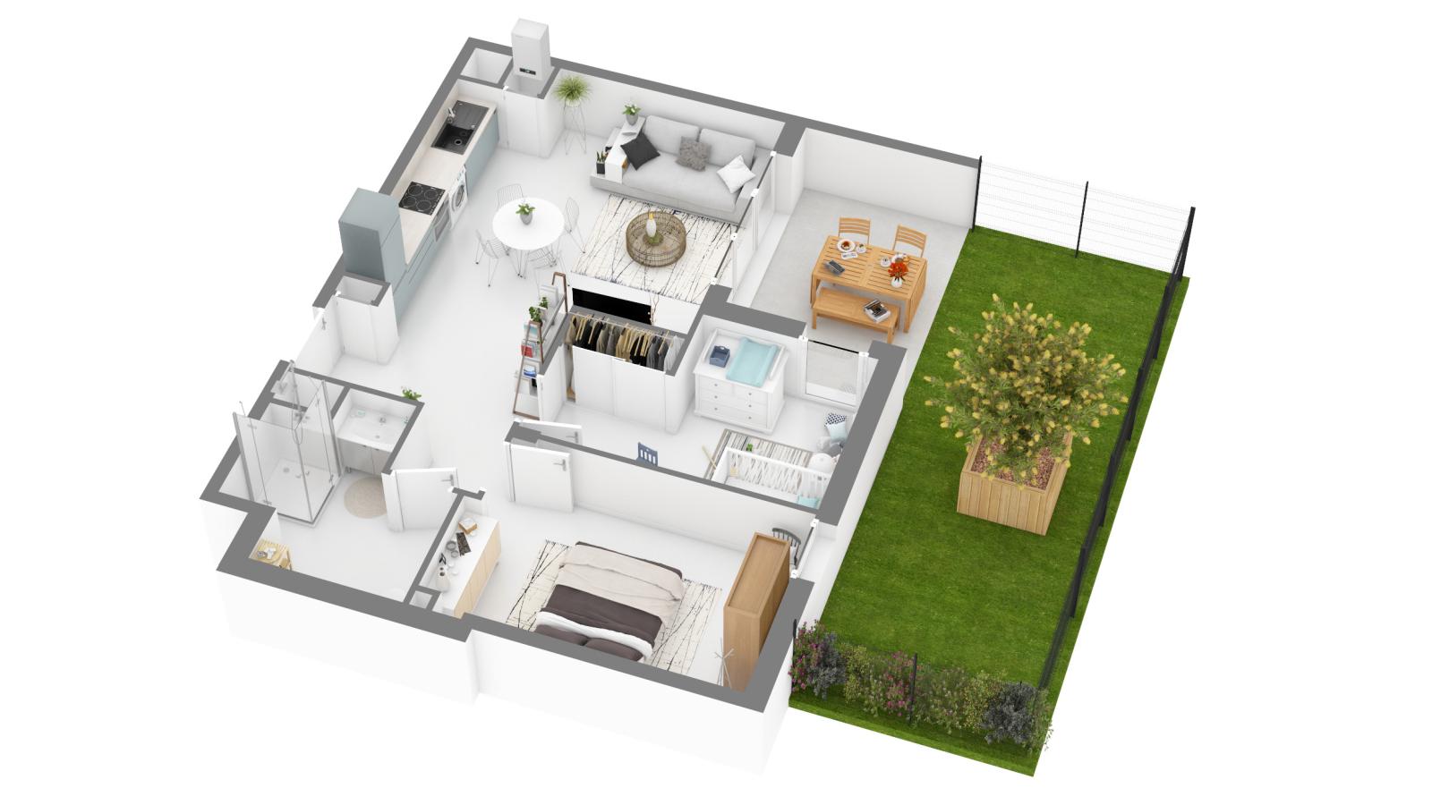 
																																							3 pièces - 
																																						1er étage - 55m² - 896,31 € - Photo #6