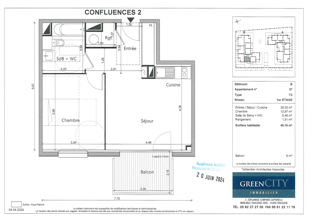 2 pièces - 1er étage - 45m² - 604,92 € - Photo #4