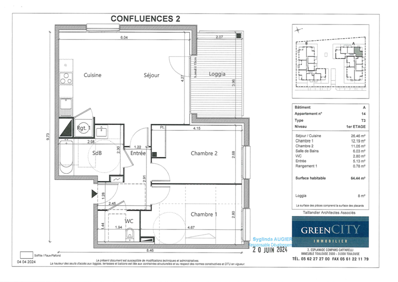 3 pièces - 1er étage - 66m² - 741,41 € - Photo #0