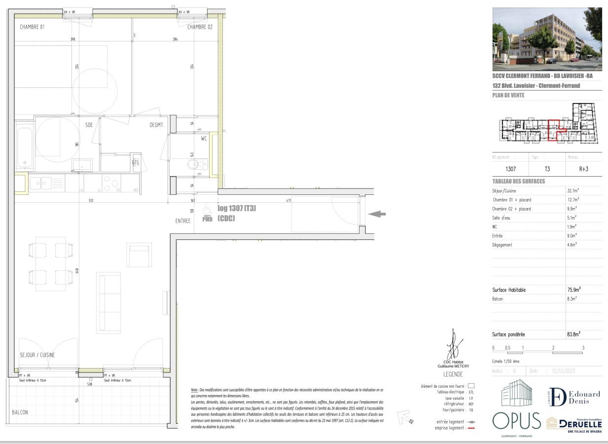 3 pièces - 3ème étage - 76m² - 899,00 € - Photo #0
