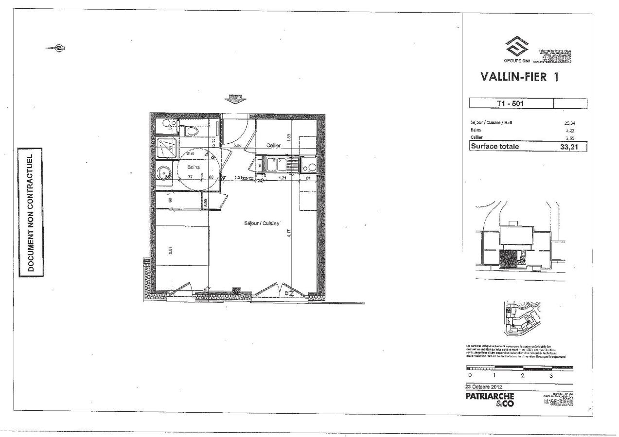 
																			1 pièce – 
																		5ème étage – 33m² - 695,74 € - Photo #0