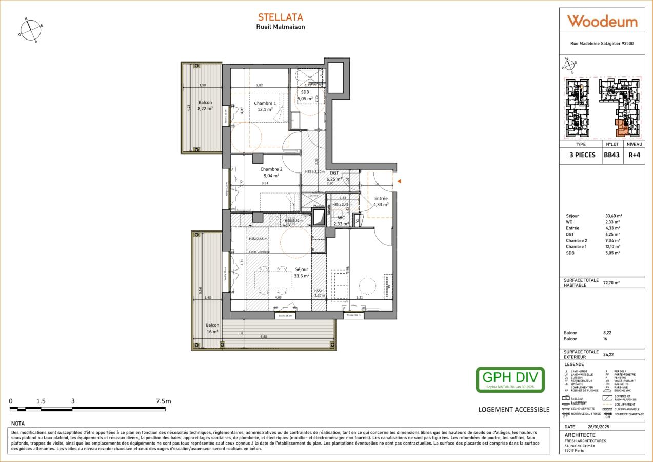 
																			3 pièces - 
																		4ème étage - 73m² - 1 802,47 € - Photo #1