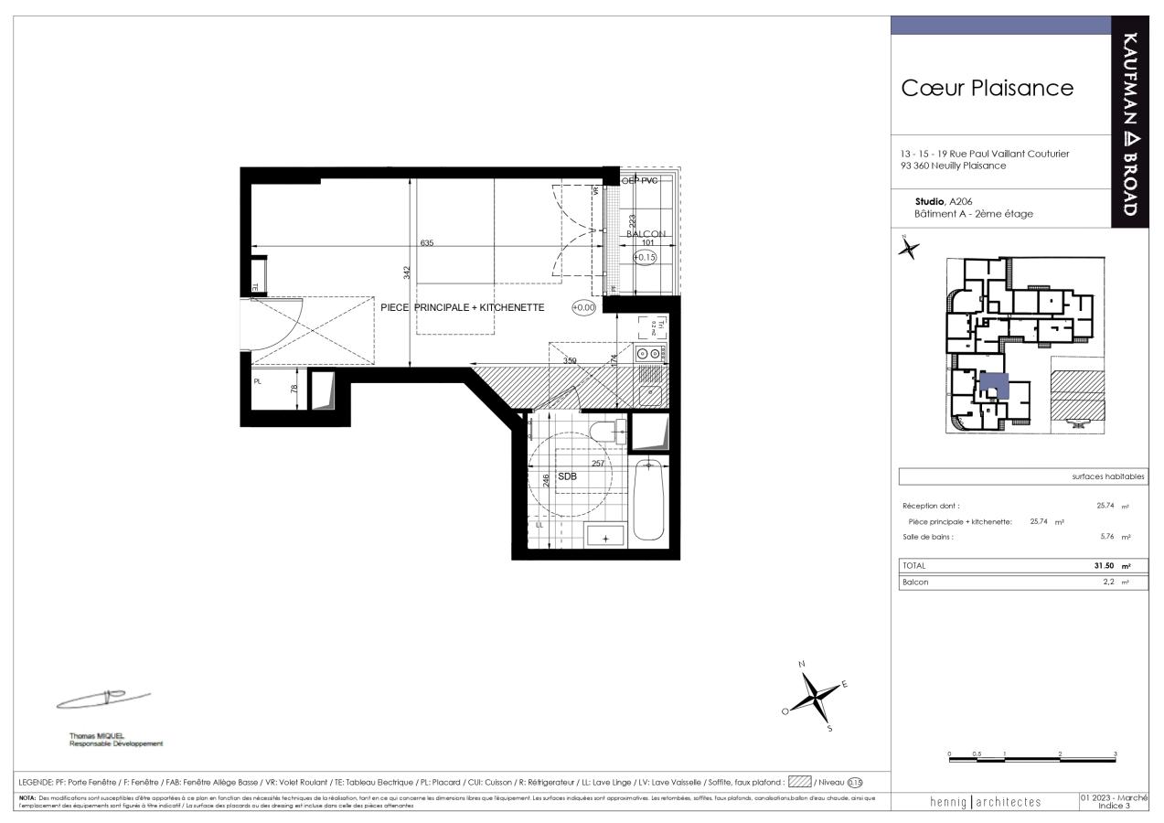 
																			1 pièce - 
																		2ème étage - 32m² - 834,61 € - Photo #1