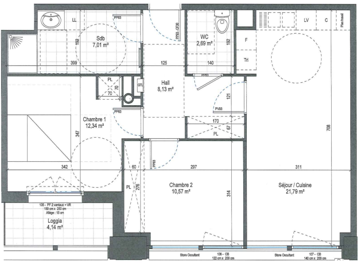 3 pièces - 1er étage - 63m² - 807,05 € - Photo #6