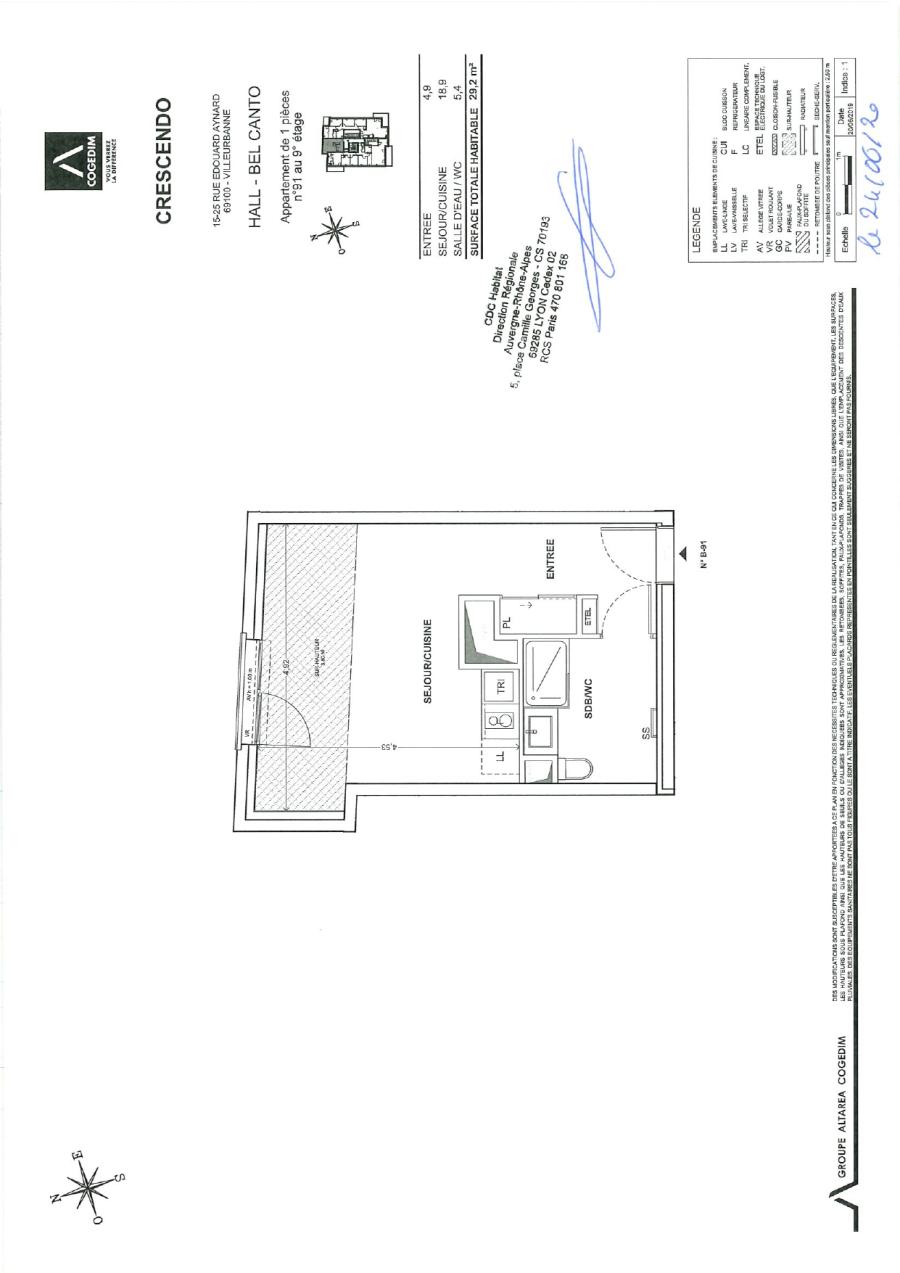 
																																							1 pièce - 
																																						9ème étage - 30m² - 591,71 € - Photo #2