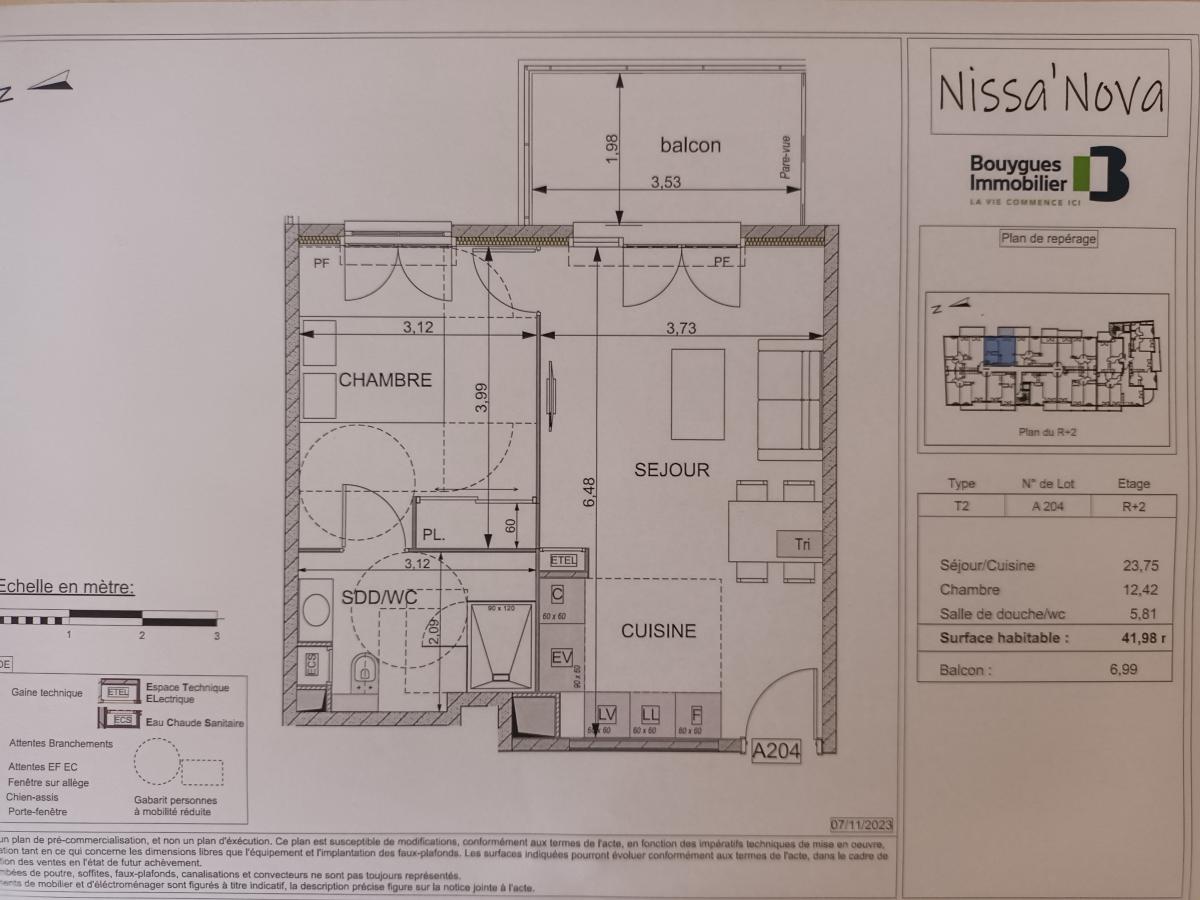 
																			2 pièces - 
																		2ème étage - 42m² - 859,60 € - Photo #2