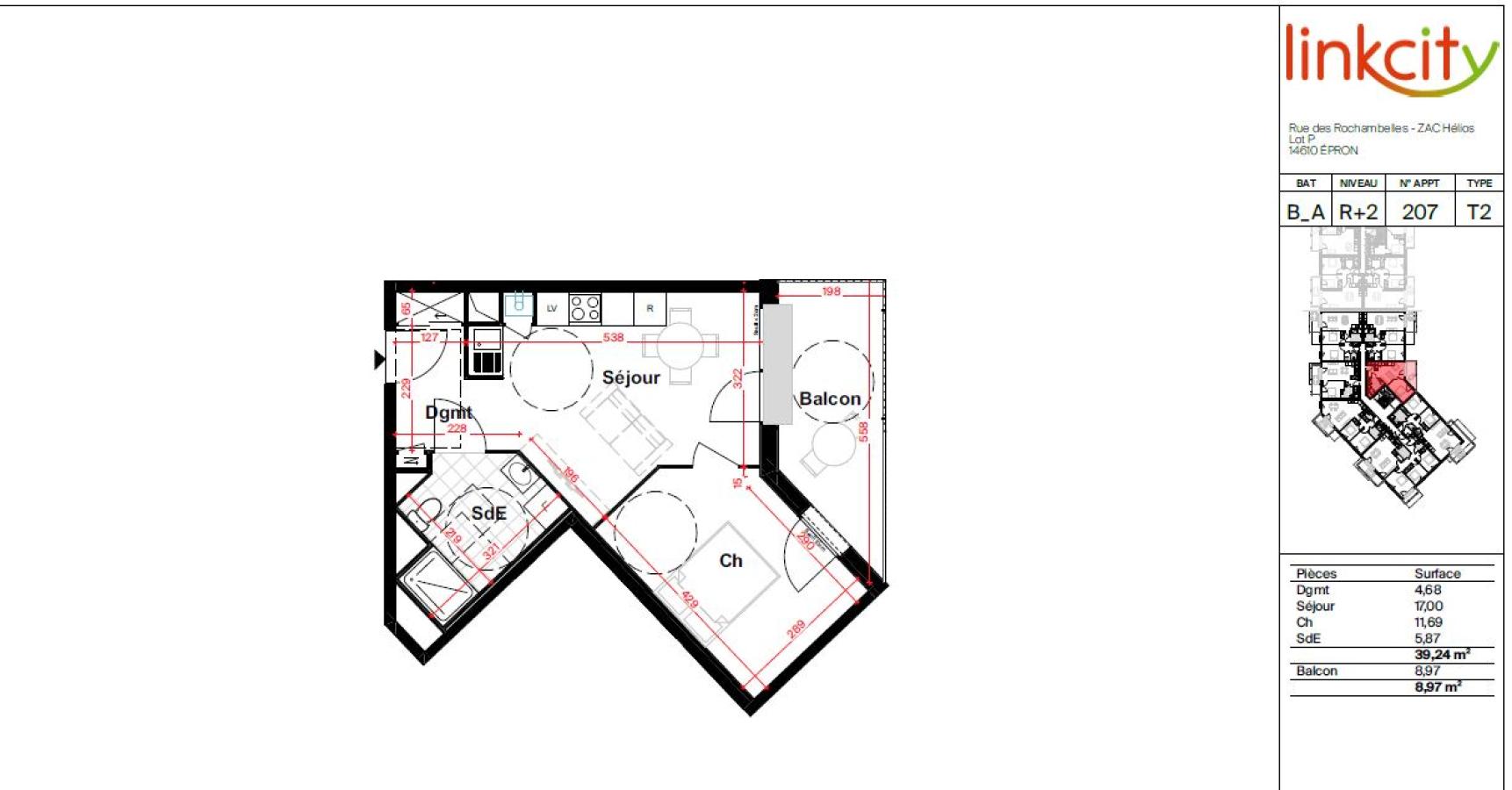 
																			2 pièces - 
																		2ème étage - 39m² - 540,87 € - Photo #0
