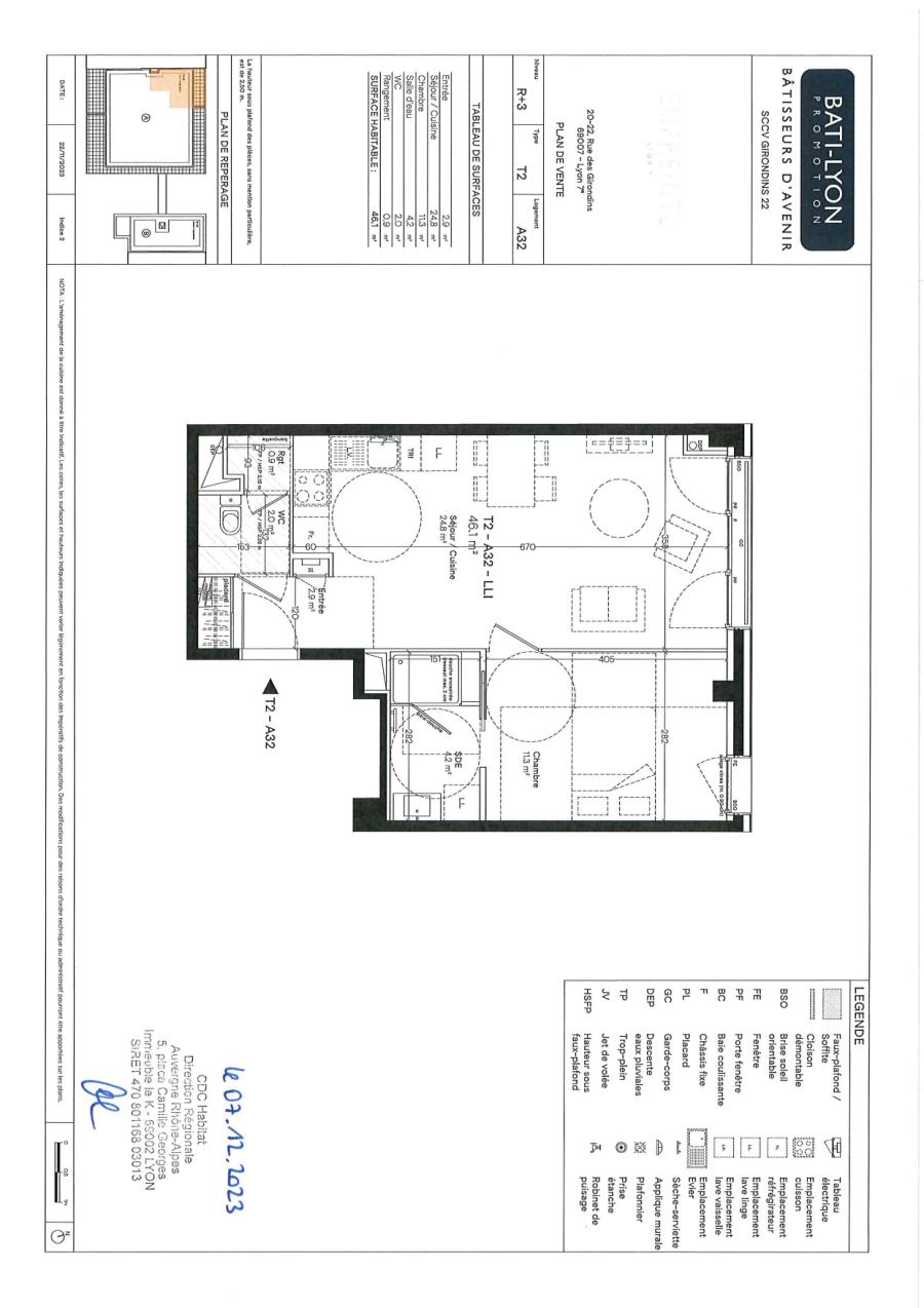 
																																							2 pièces - 
																																						4ème étage - 46m² - 782,21 € - Photo #1