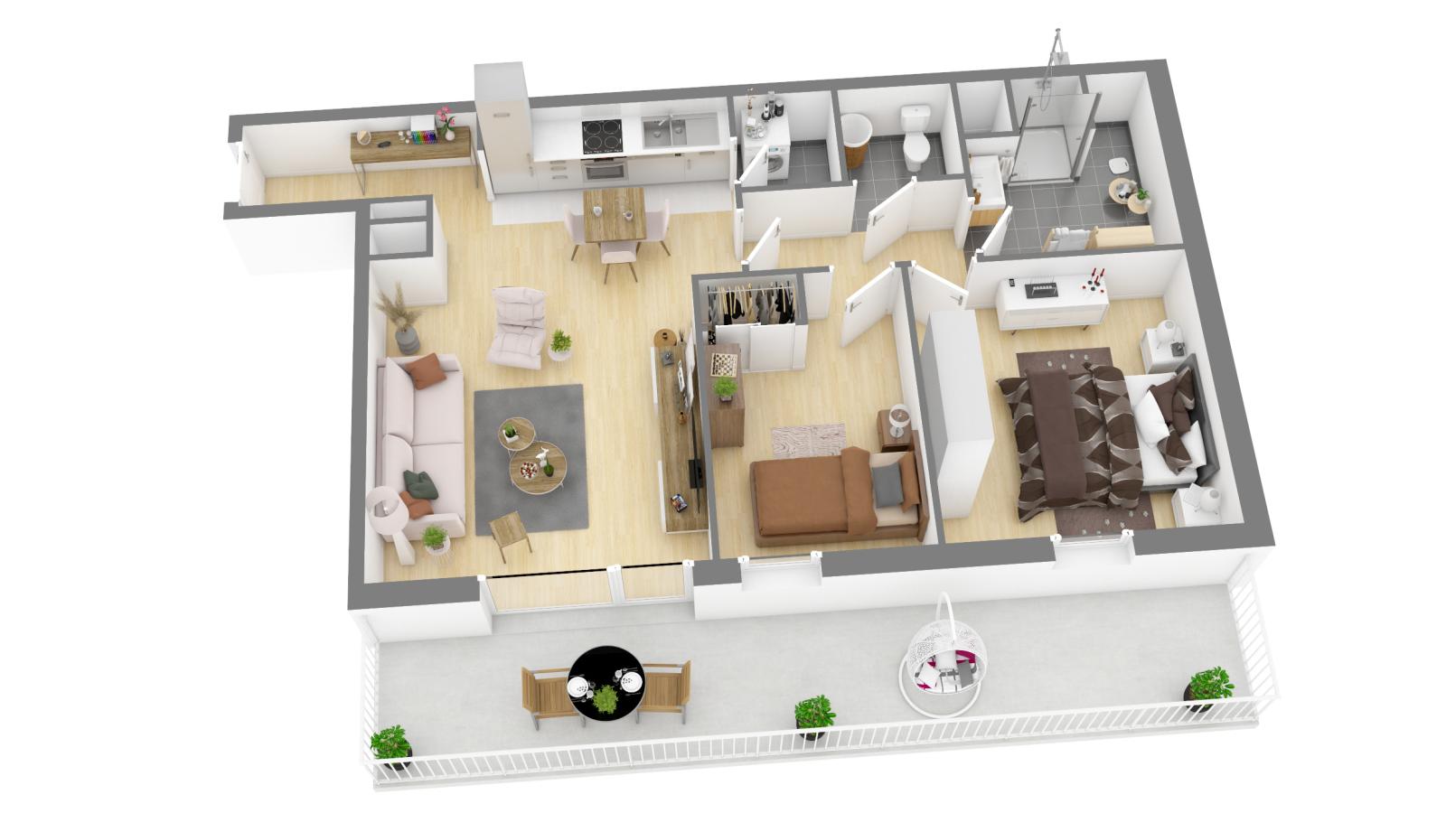 
																																							4 pièces - 
																																						2ème étage - 95m² - 1 020,86 € - Photo #1