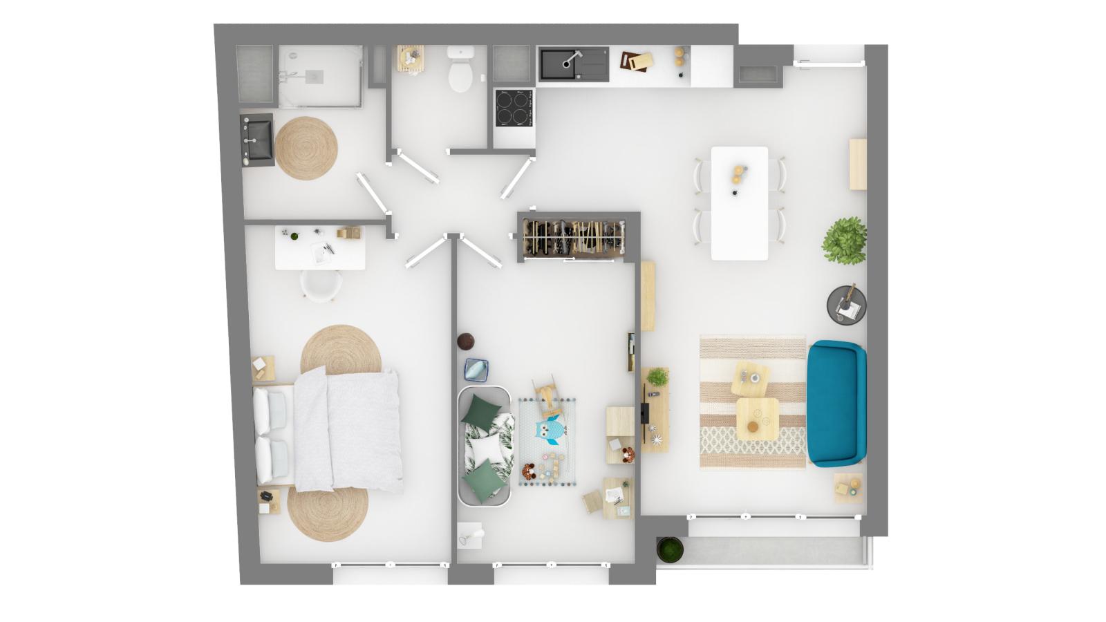 
																			3 pièces - 
																		2ème étage - 64m² - 1 107,55 € - Photo #4