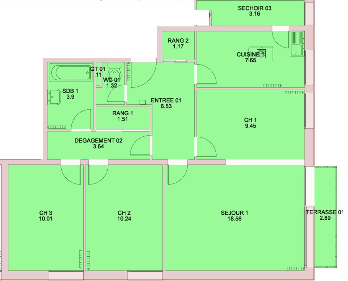 
																																							4 pièces - 
																																						1er étage - 81m² - 695,36 € - Photo #1