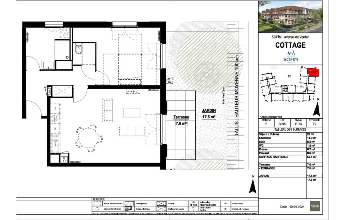 2 pièces - RDC - 59m² - 720,65 € - Photo #1