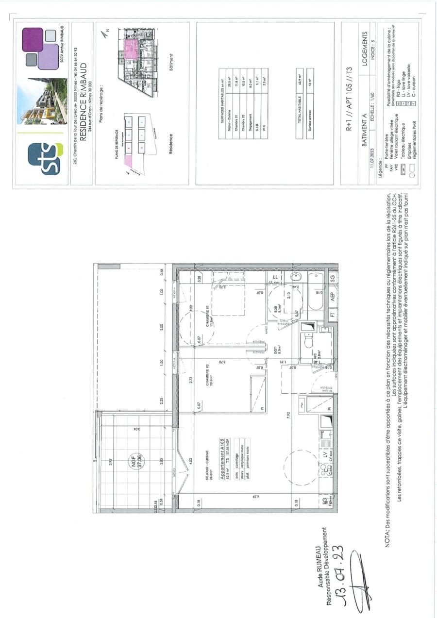 
																																							3 pièces - 
																																						1er étage - 63m² - 745,48 € - Photo #6