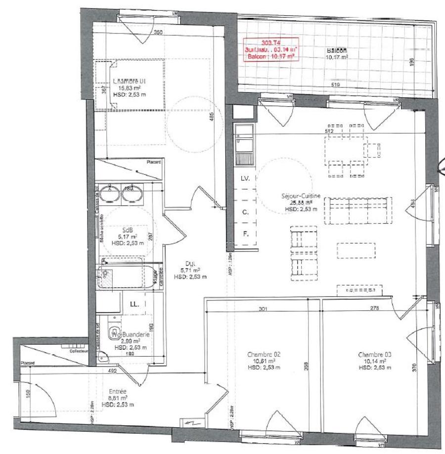 
																																							4 pièces - 
																																						4ème étage - 85m² - 1 142,98 € - Photo #2