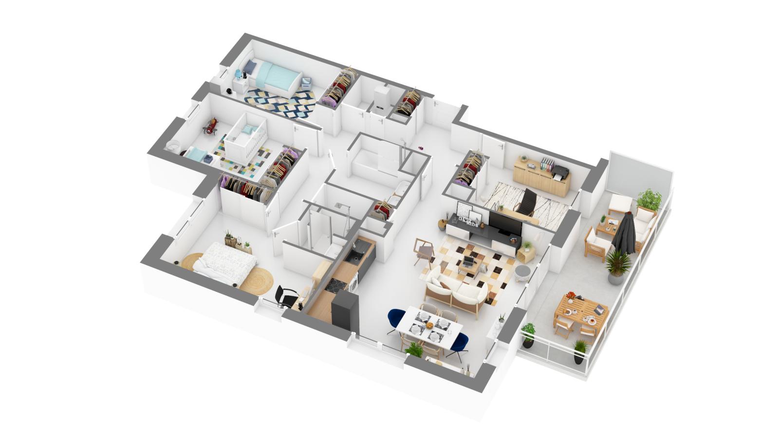 
																			5 pièces - 
																		4ème étage - 108m² - 2 117,34 € - Photo #3