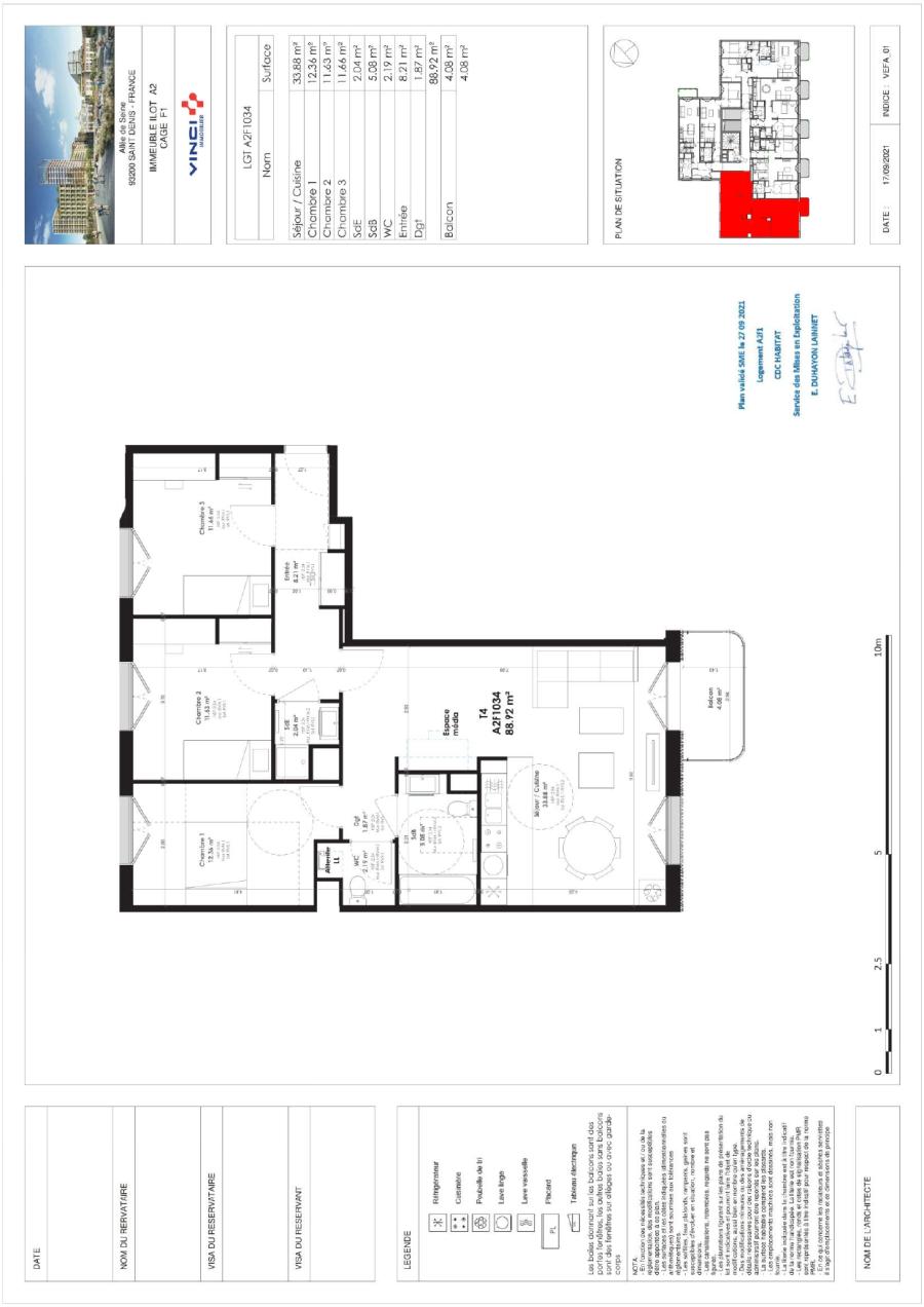 
																			4 pièces - 
																		3ème étage - 89m² - 1 689,39 € - Photo #0