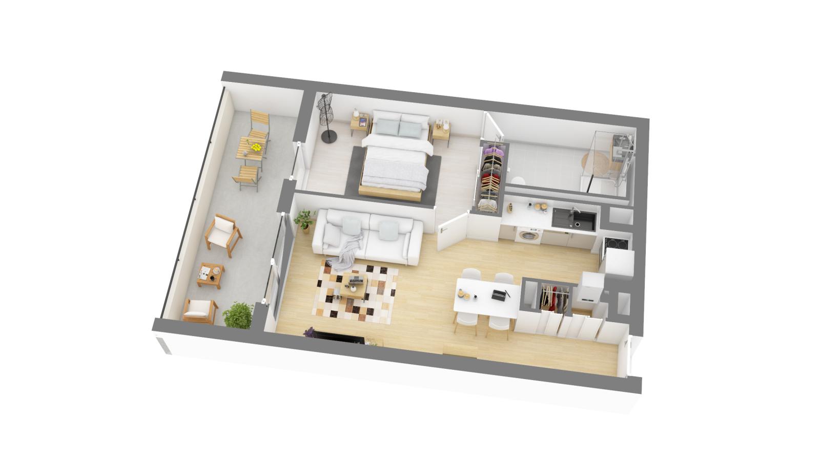 3 pièces - 1er étage - 68m² - 875,92 € - Photo #7