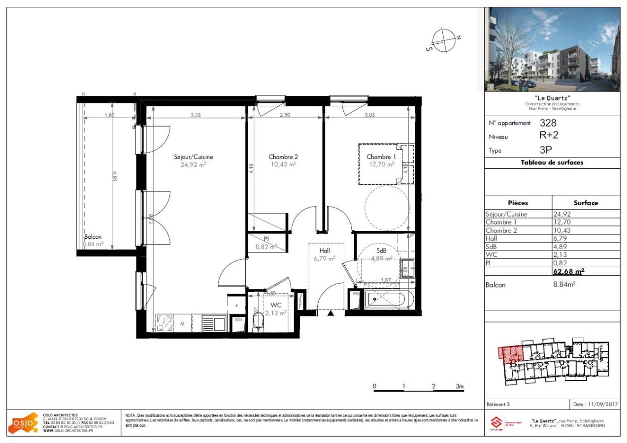 
																																							3 pièces - 
																																						1er étage - 62m² - 917,26 € - Photo #1