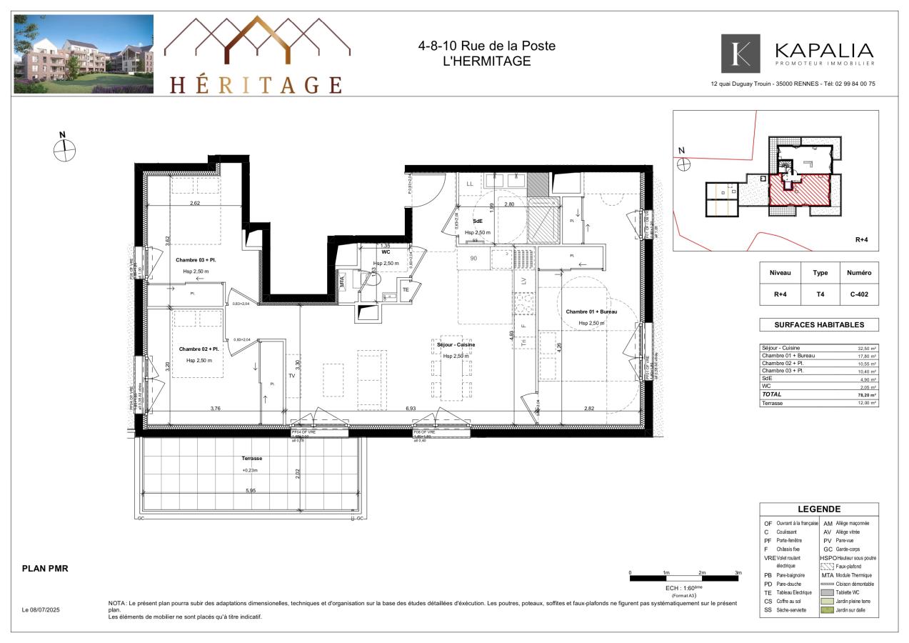 4 pièces - 3ème étage - 78m² - 983,94 € - Photo #0