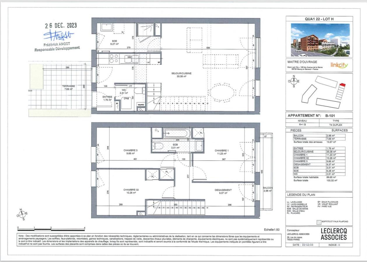
																																							4 pièces - 
																																						1er étage - 90m² - 1 135,42 € - Photo #1