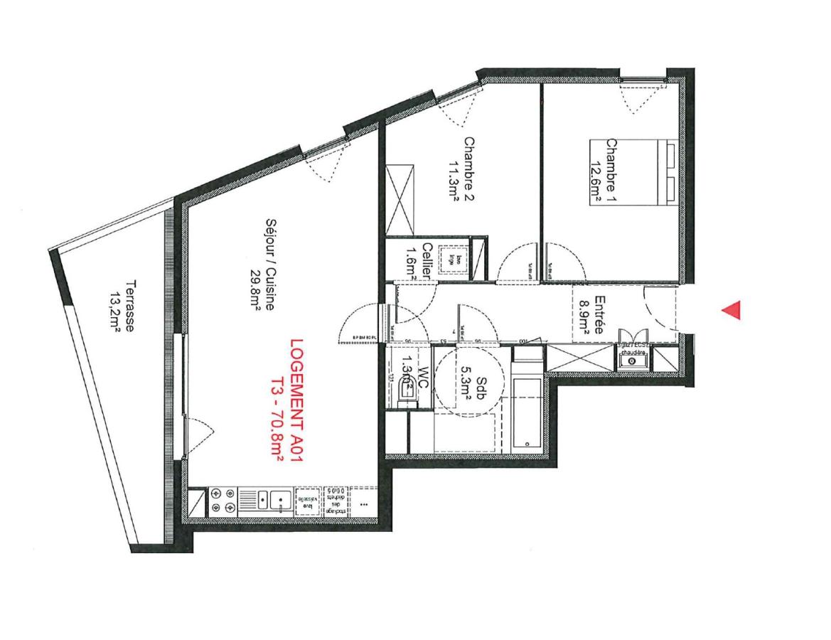 
																			3 pièces - 
																		RDC - 71m² - 893,67 € - Photo #0