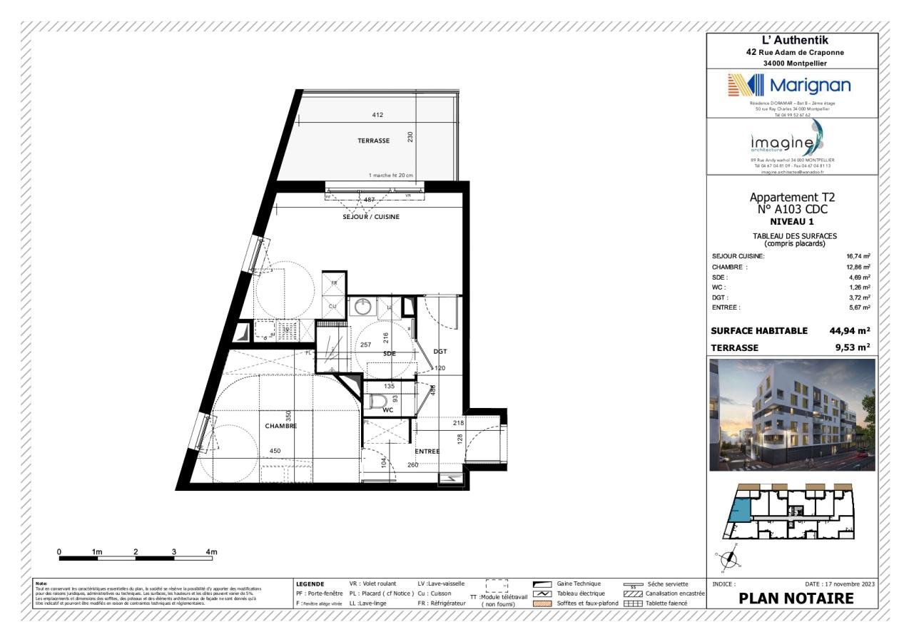 
																			2 pièces – 
																		1er étage – 45m² - 710,08 € - Photo #5