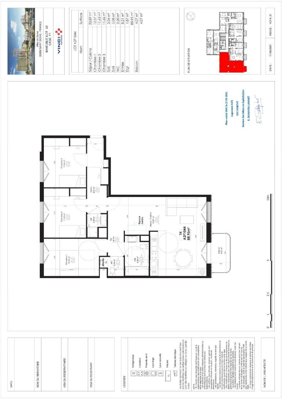 
																			4 pièces - 
																		4ème étage - 89m² - 1 691,41 € - Photo #0