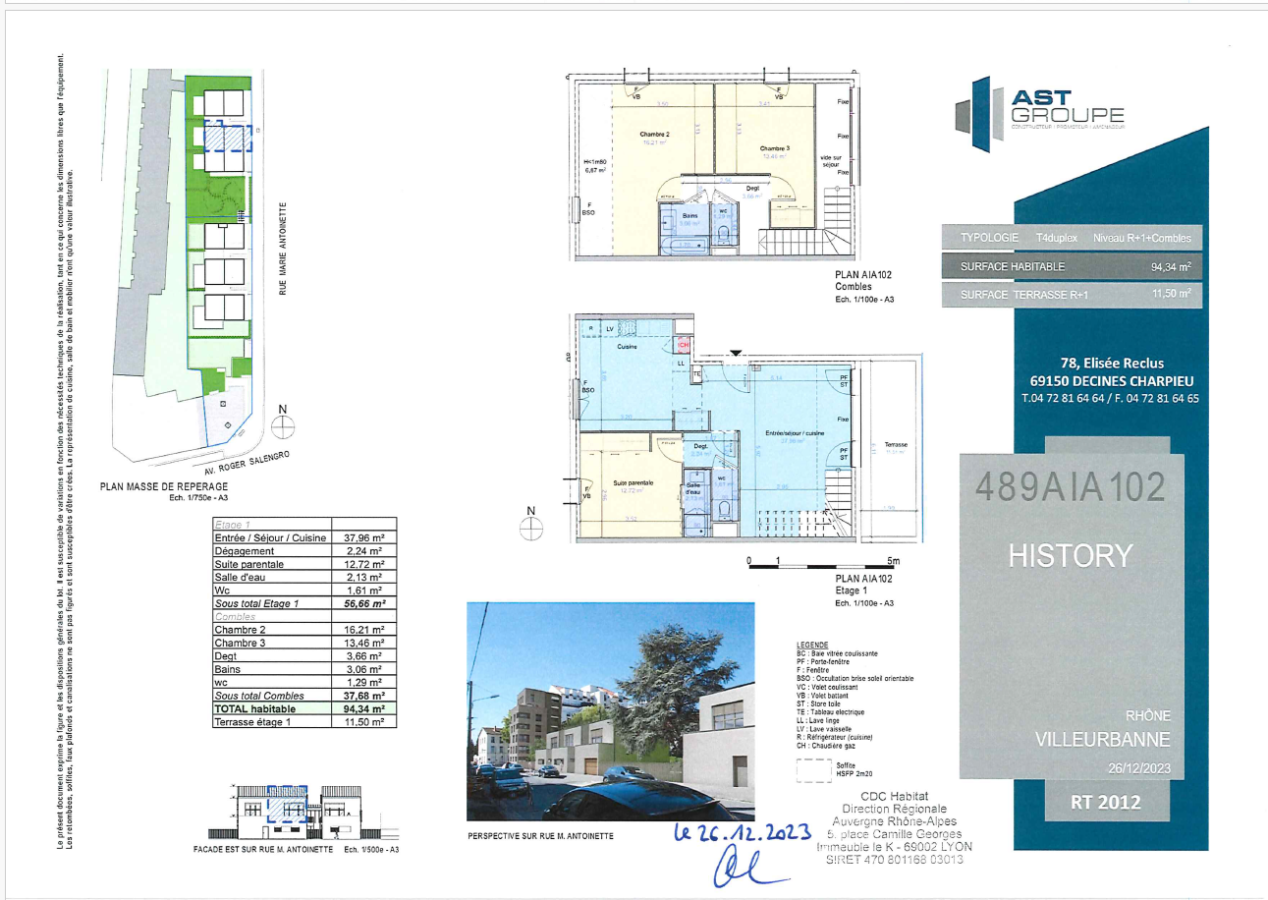 
																																							4 pièces - 
																																						1er étage - 96m² - 1 269,80 € - Photo #1