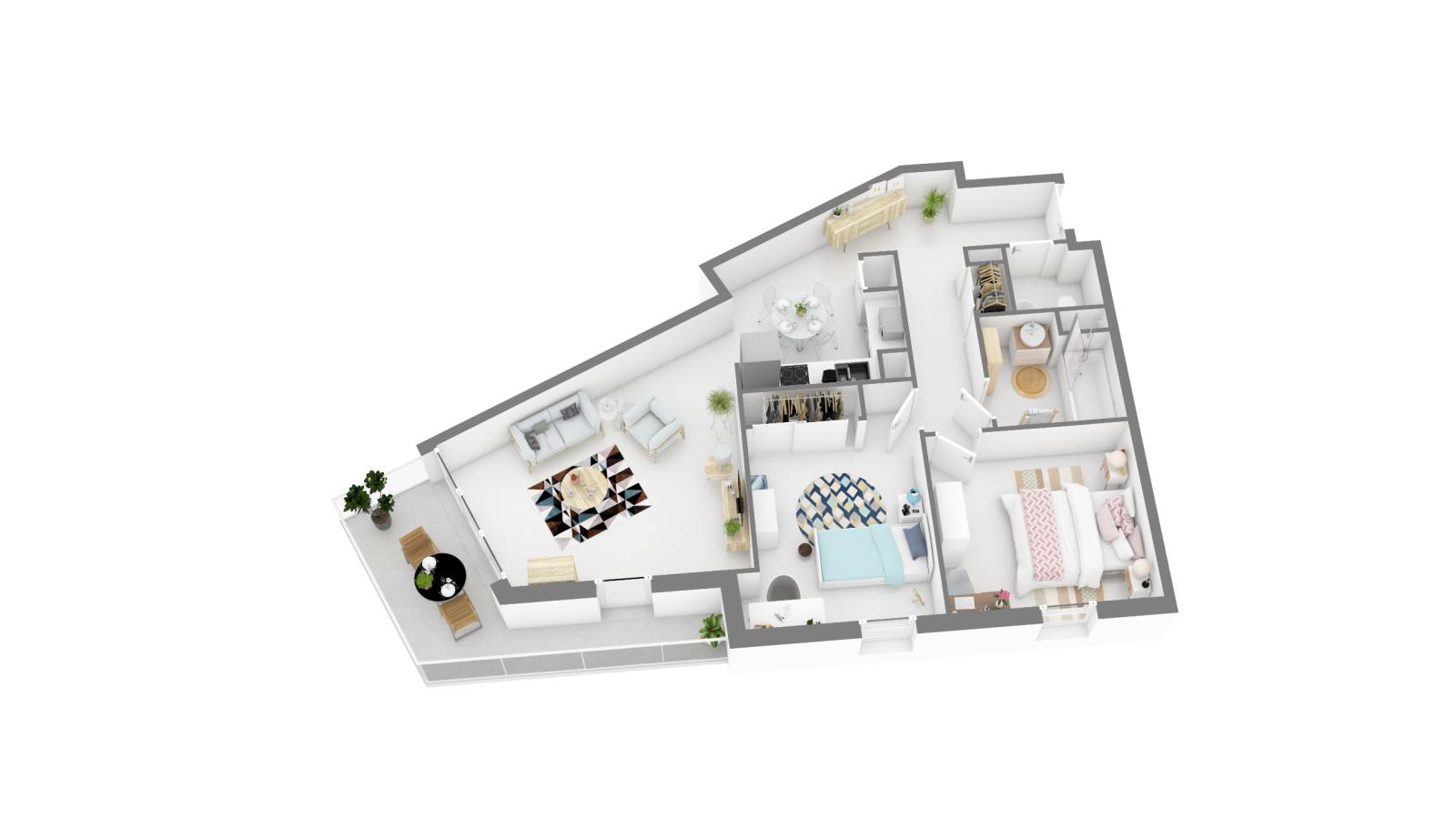 
																																							3 pièces - 
																																						1er étage - 70m² - 1 155,19 € - Photo #2