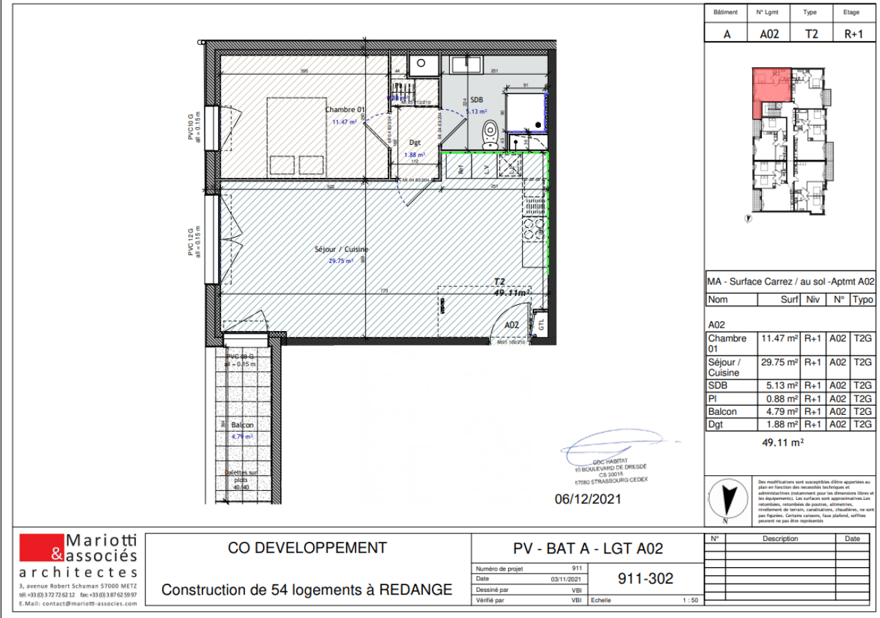 
																																							2 pièces - 
																																						1er étage - 49m² - 806,91 € - Photo #3
