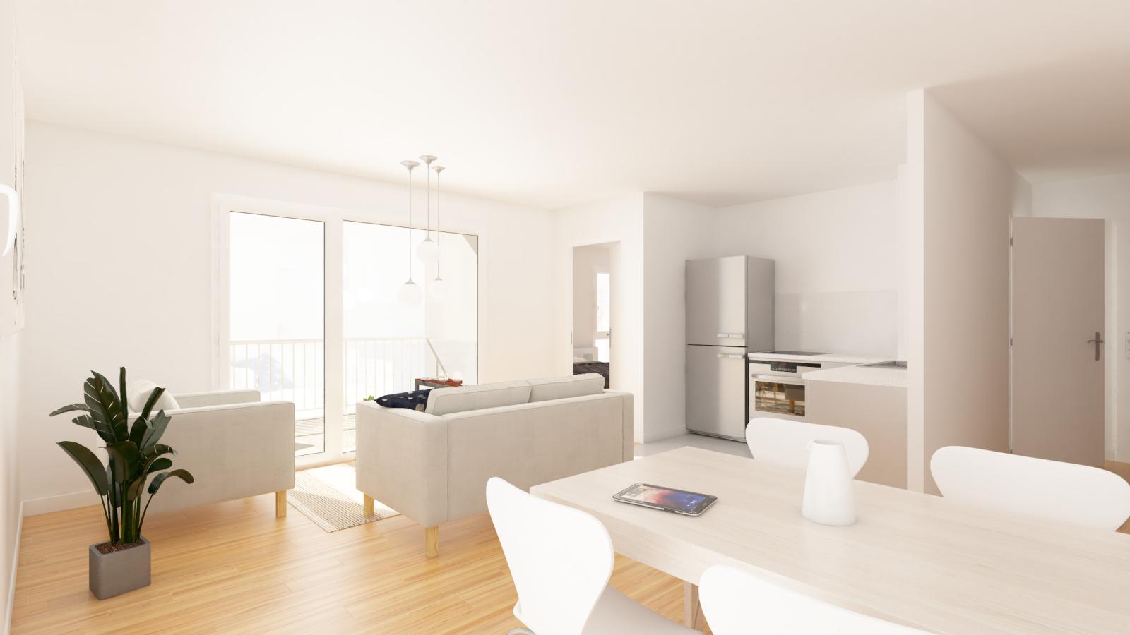 
																																							3 pièces - 
																																						2ème étage - 67m² - 986,05 € - Photo #1