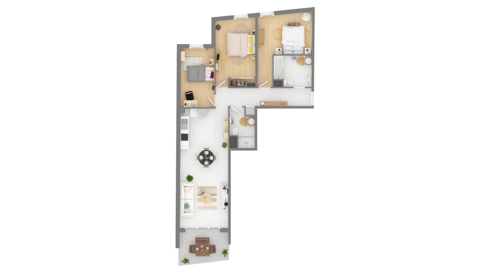 
																																							4 pièces - 
																																						4ème étage - 84m² - 1 820,76 € - Photo #2