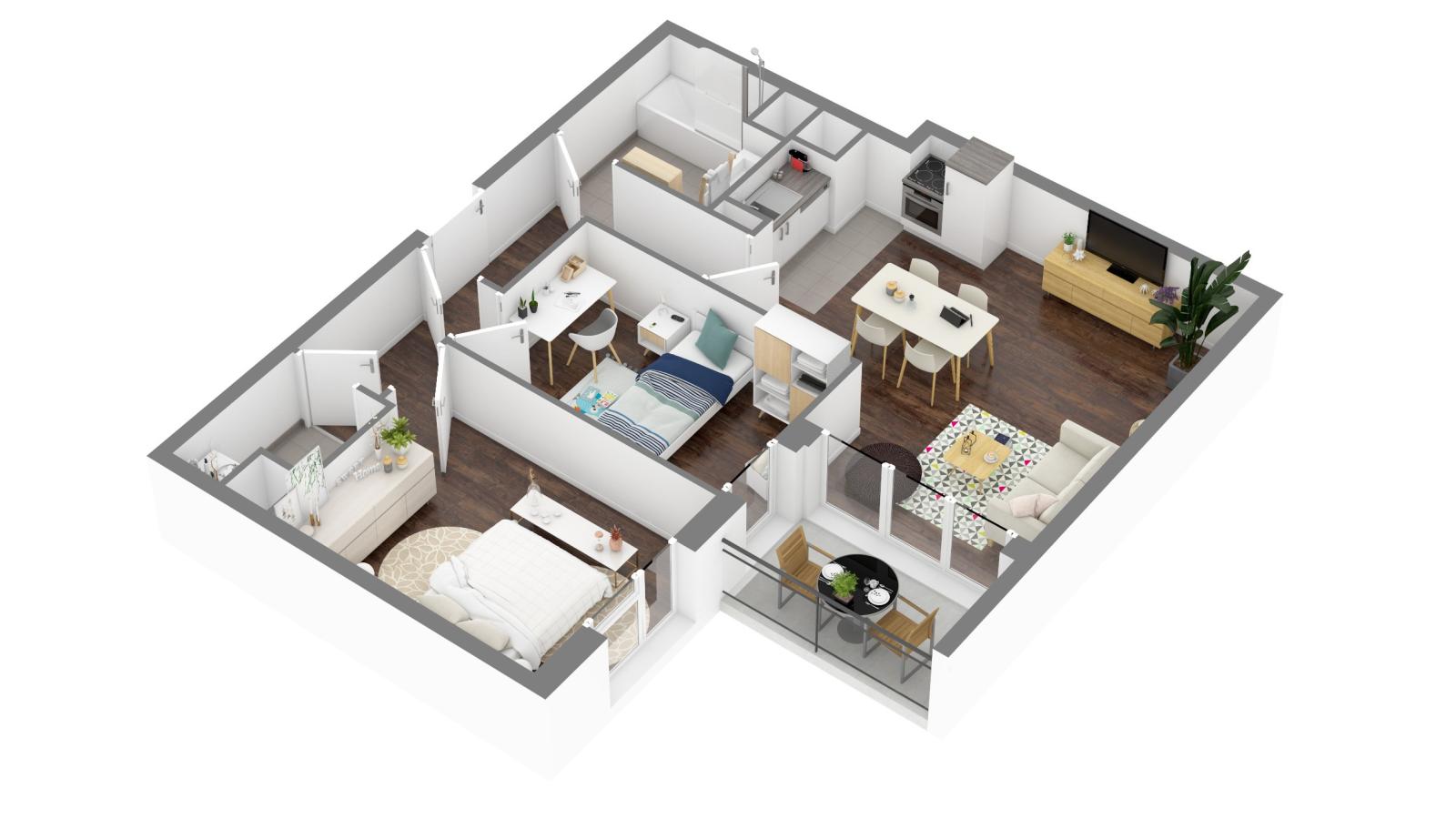 
																																							3 pièces - 
																																						2ème étage - 58m² - 938,48 € - Photo #5