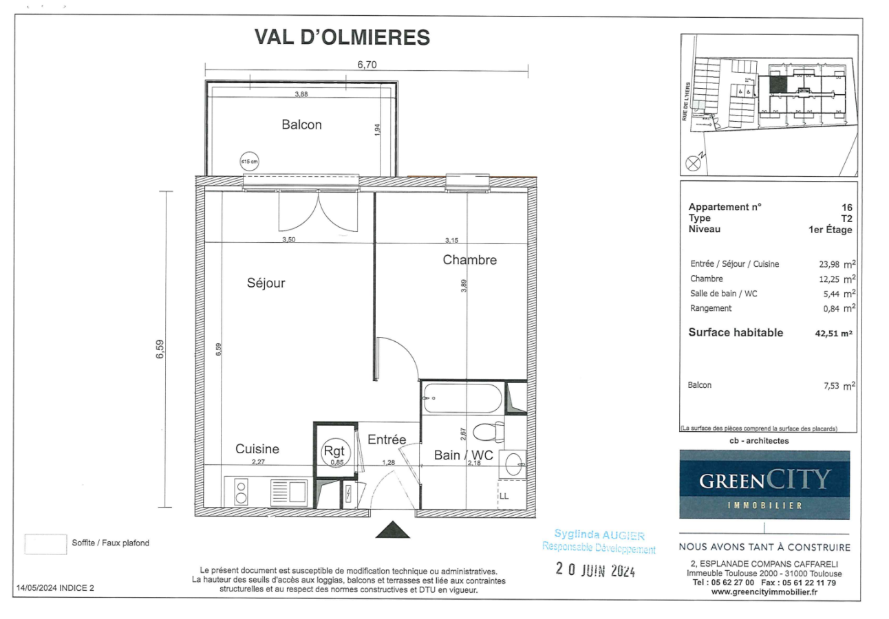 
																																							2 pièces - 
																																						1er étage - 43m² - 530,66 € - Photo #7