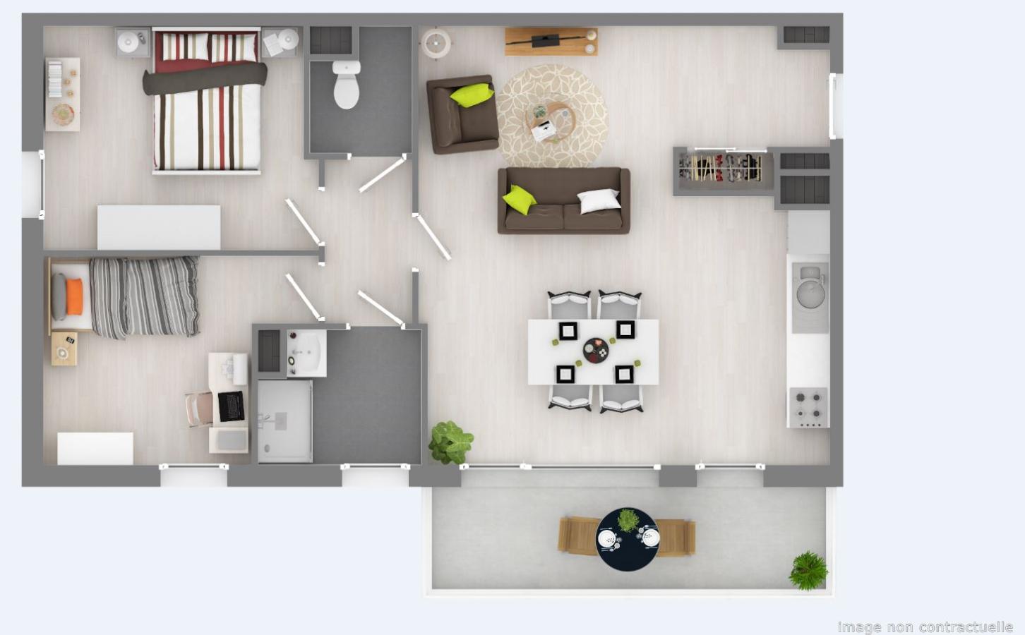 
																																							3 pièces - 
																																						3ème étage - 63m² - 861,18 € - Photo #2