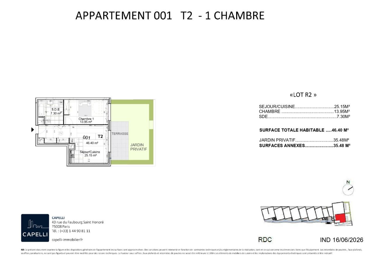 
																																							2 pièces - 
																																						RDC - 46m² - 950,54 € - Photo #1