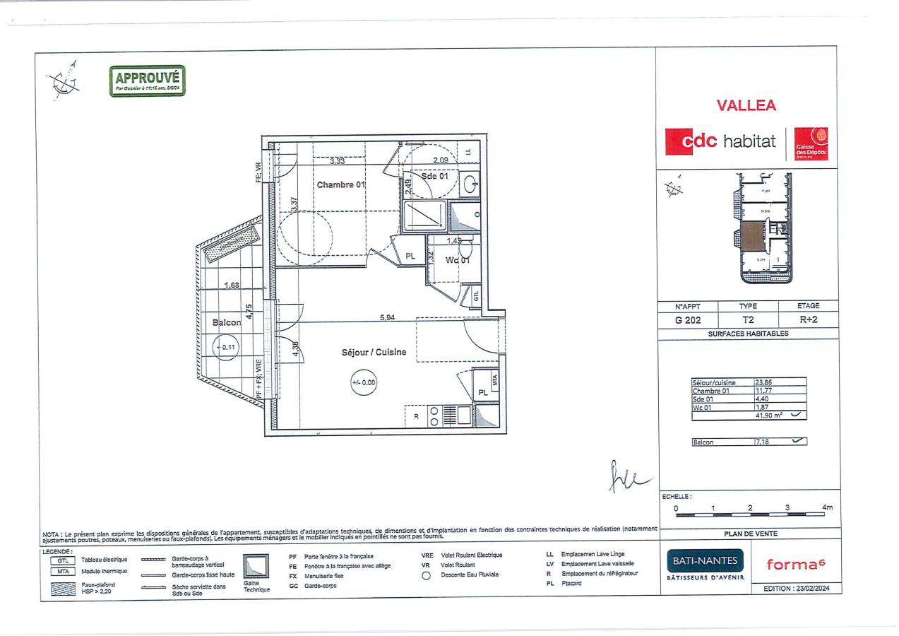 
																			2 pièces - 
																		2ème étage - 42m² - 666,31 € - Photo #1