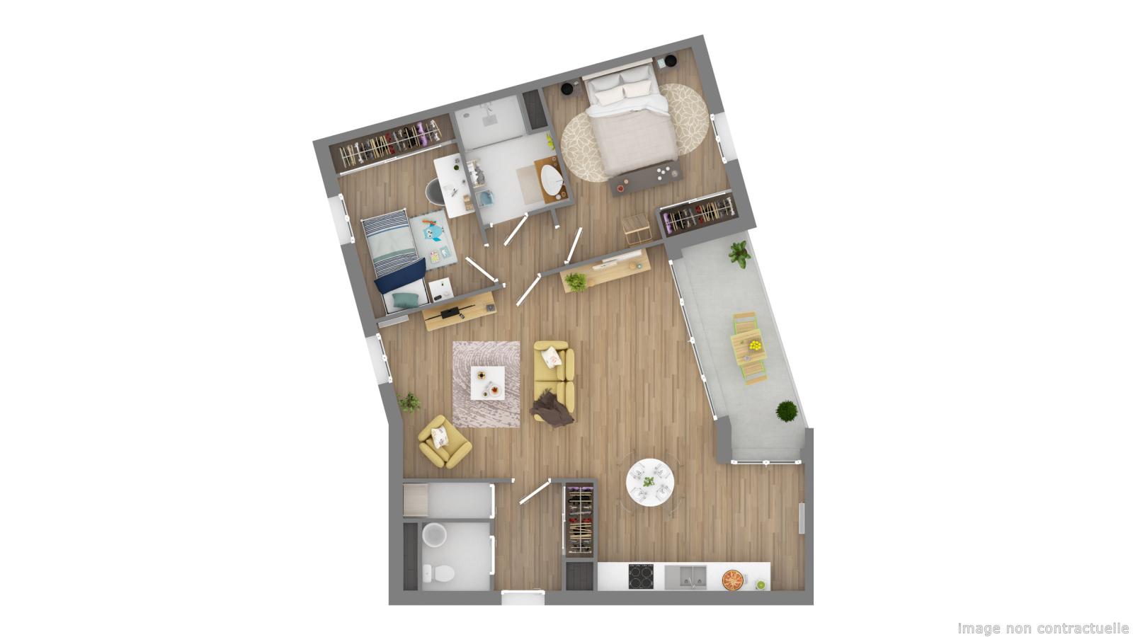 
																			3 pièces – 
																		1er étage – 71m² - 945,93 € - Photo #3