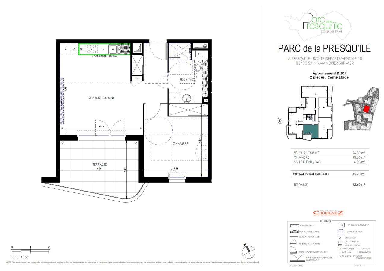 
																																							2 pièces - 
																																						2ème étage - 46m² - 771,21 € - Photo #7
