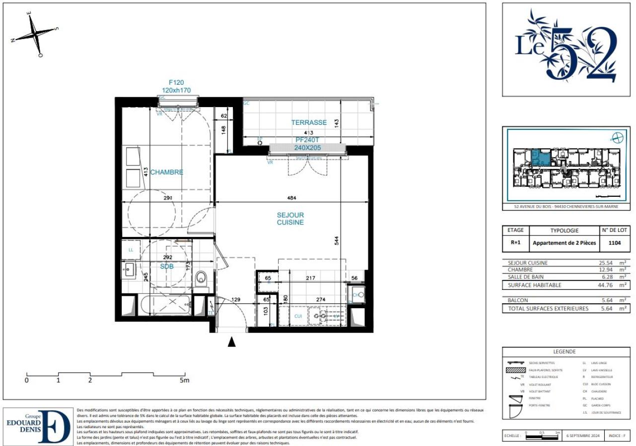 
																			2 pièces – 
																		1er étage – 45m² - 944,94 € - Photo #1