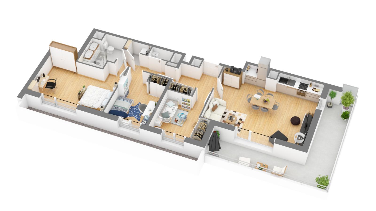 4 pièces - 5ème étage - 94m² - 1 011,50 € - Photo #6