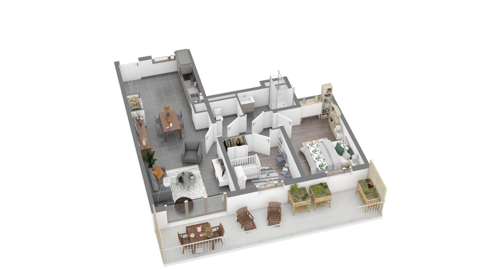 
																																							3 pièces - 
																																						1er étage - 67m² - 901,68 € - Photo #2